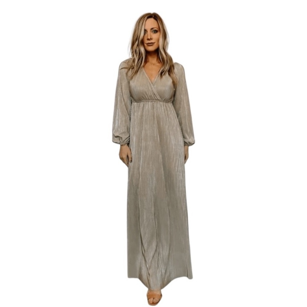 Baltic born gold pleated dress